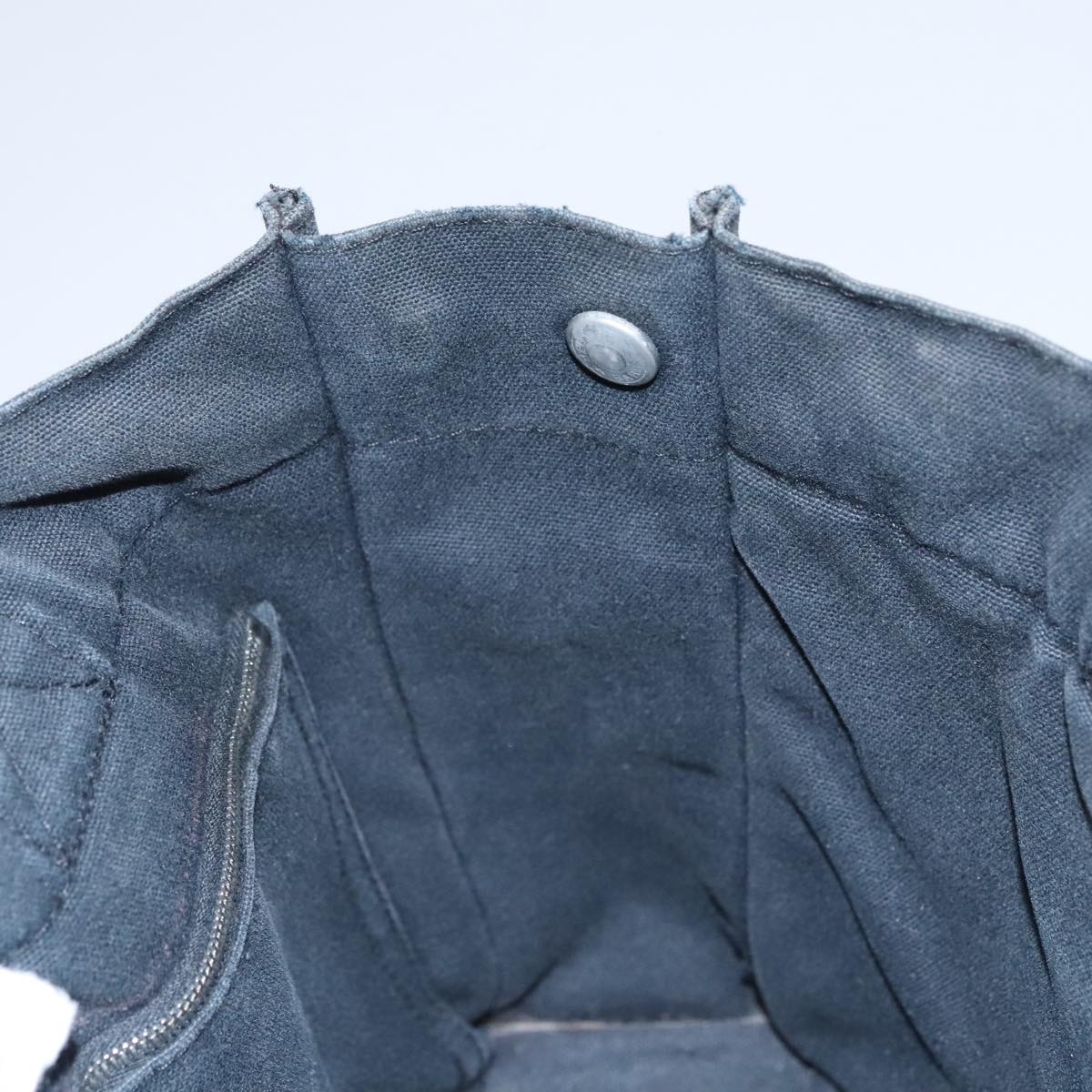 HERMES Fourre Tout PM Hand Bag Canvas Black Gray Silver Auth 111811