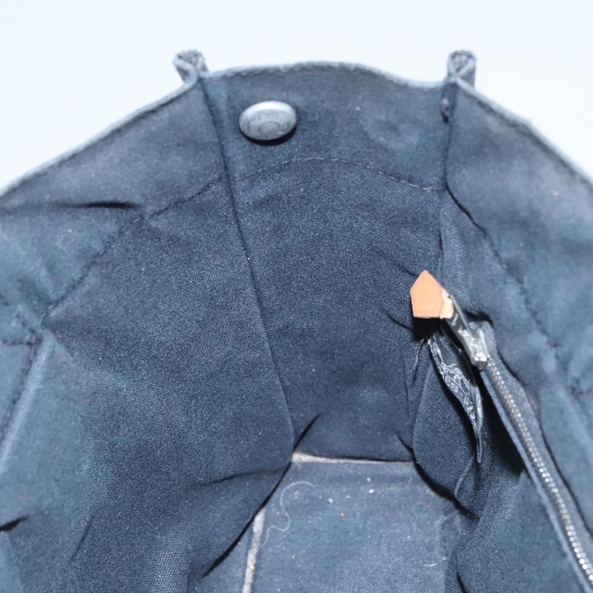 HERMES Fourre Tout PM Hand Bag Canvas Black Gray Silver Auth 111811