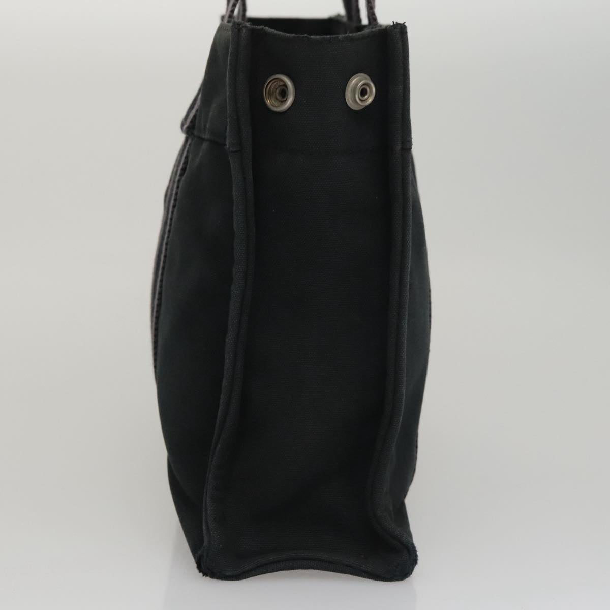HERMES Fourre Tout PM Hand Bag Canvas Black Gray Silver Auth 111811