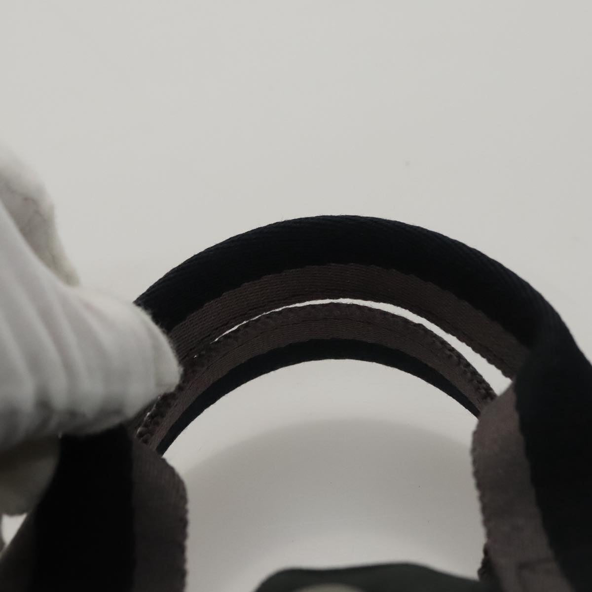 HERMES Fourre Tout PM Hand Bag Canvas Black Gray Silver Auth 111811