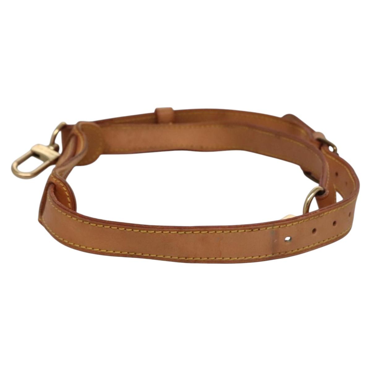 LOUIS VUITTON Adjustable Shoulder Strap Leather 39.8""""""""-46.5"""""""" Beige Auth 111839