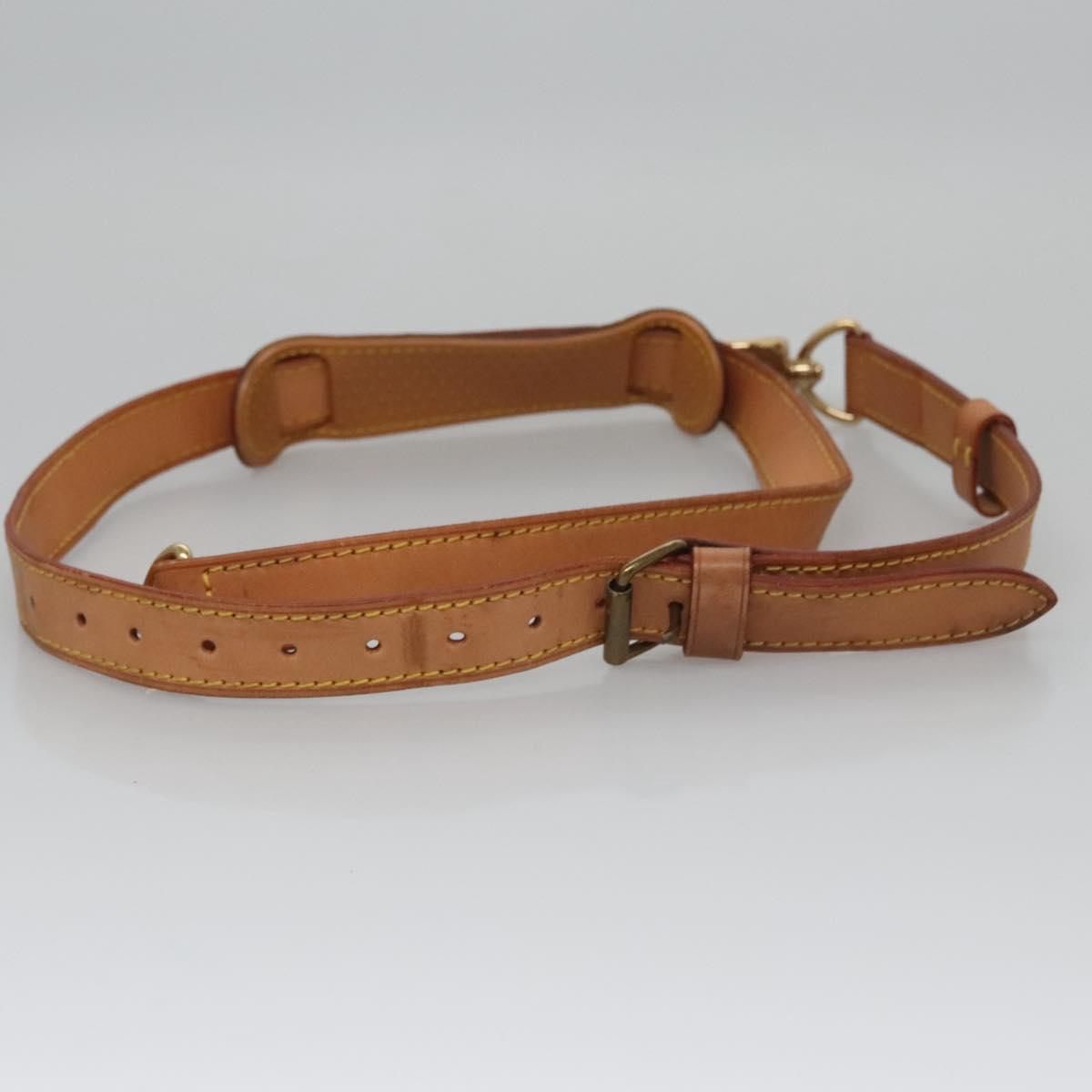 LOUIS VUITTON Adjustable Shoulder Strap Leather 39.8""""""""-46.5"""""""" Beige Auth 111839