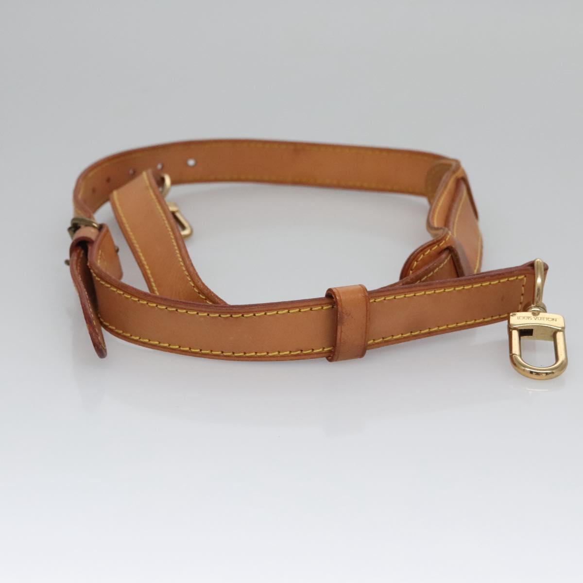 LOUIS VUITTON Adjustable Shoulder Strap Leather 39.8""""""""-46.5"""""""" Beige Auth 111839