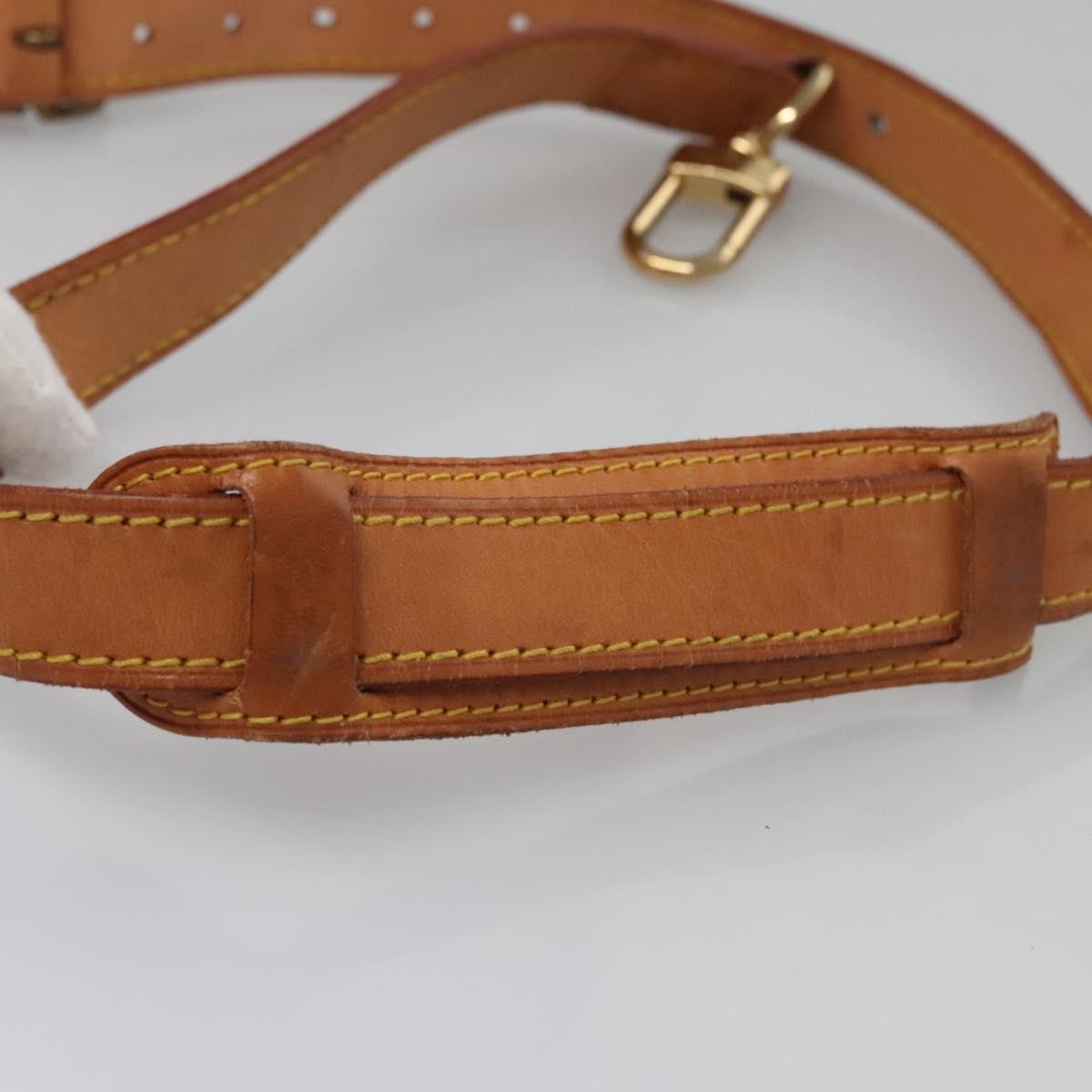 LOUIS VUITTON Adjustable Shoulder Strap Leather 39.8""""""""-46.5"""""""" Beige Auth 111839