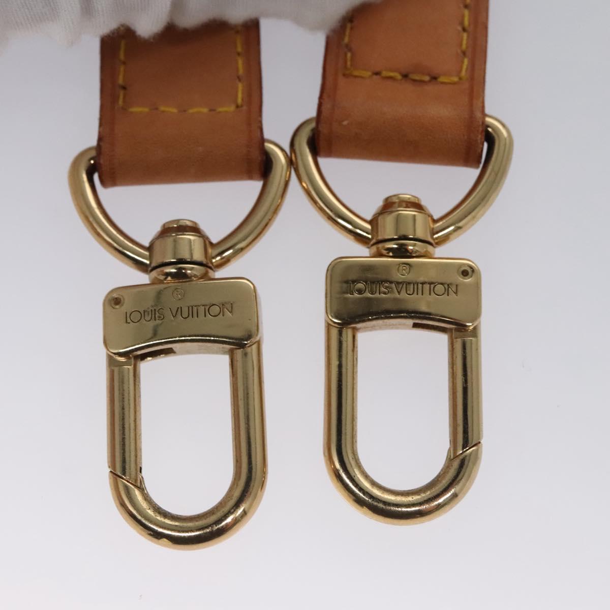 LOUIS VUITTON Adjustable Shoulder Strap Leather 39.8""""""""-46.5"""""""" Beige Auth 111839