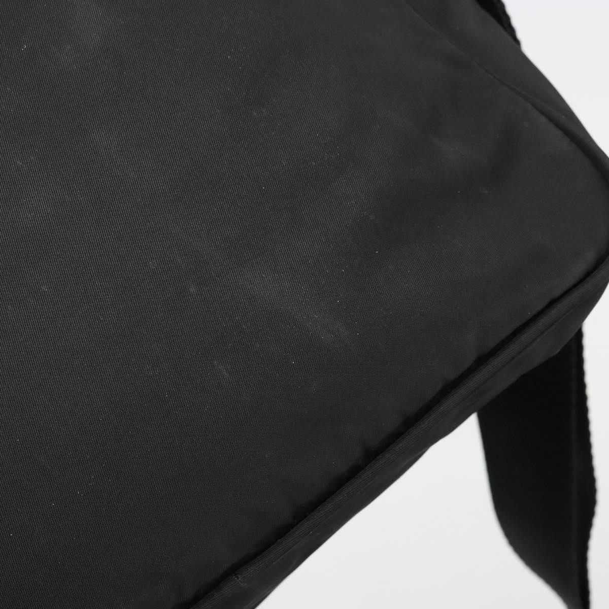 PRADA Shoulder Bag Nylon Black Silver Auth 111866