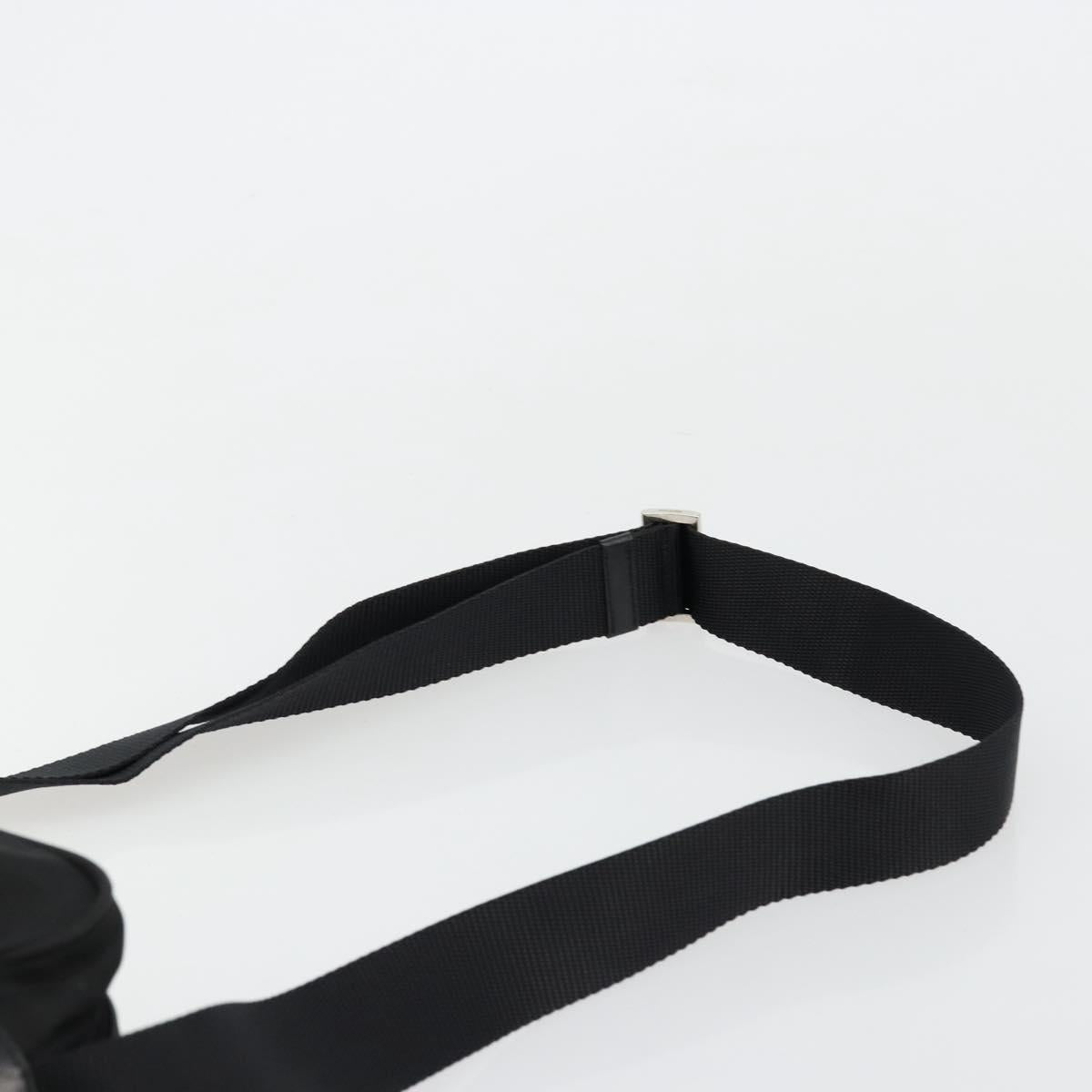 PRADA Shoulder Bag Nylon Black Silver Auth 111866