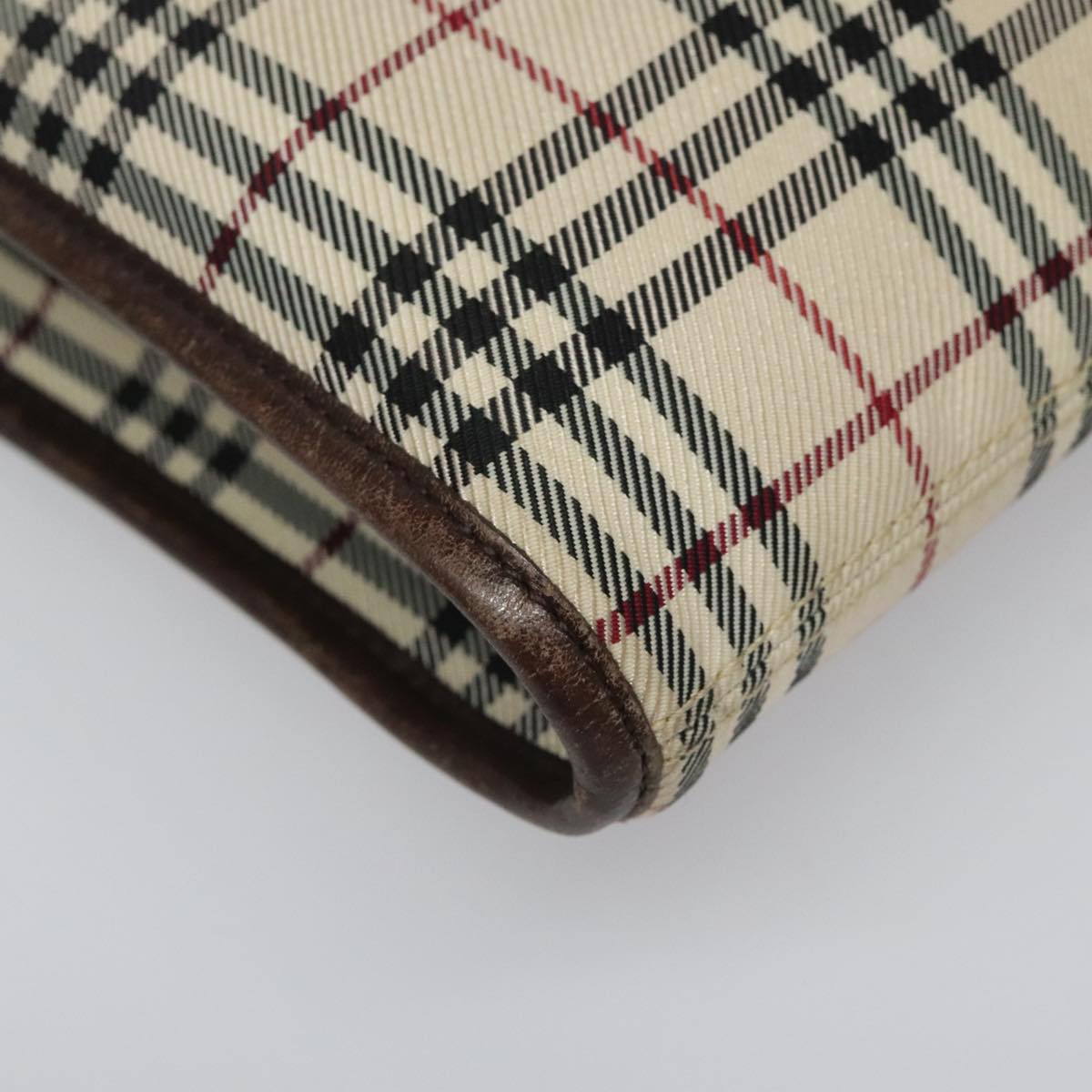 BURBERRY Nova Check Shoulder Bag Canvas Beige Auth 111876