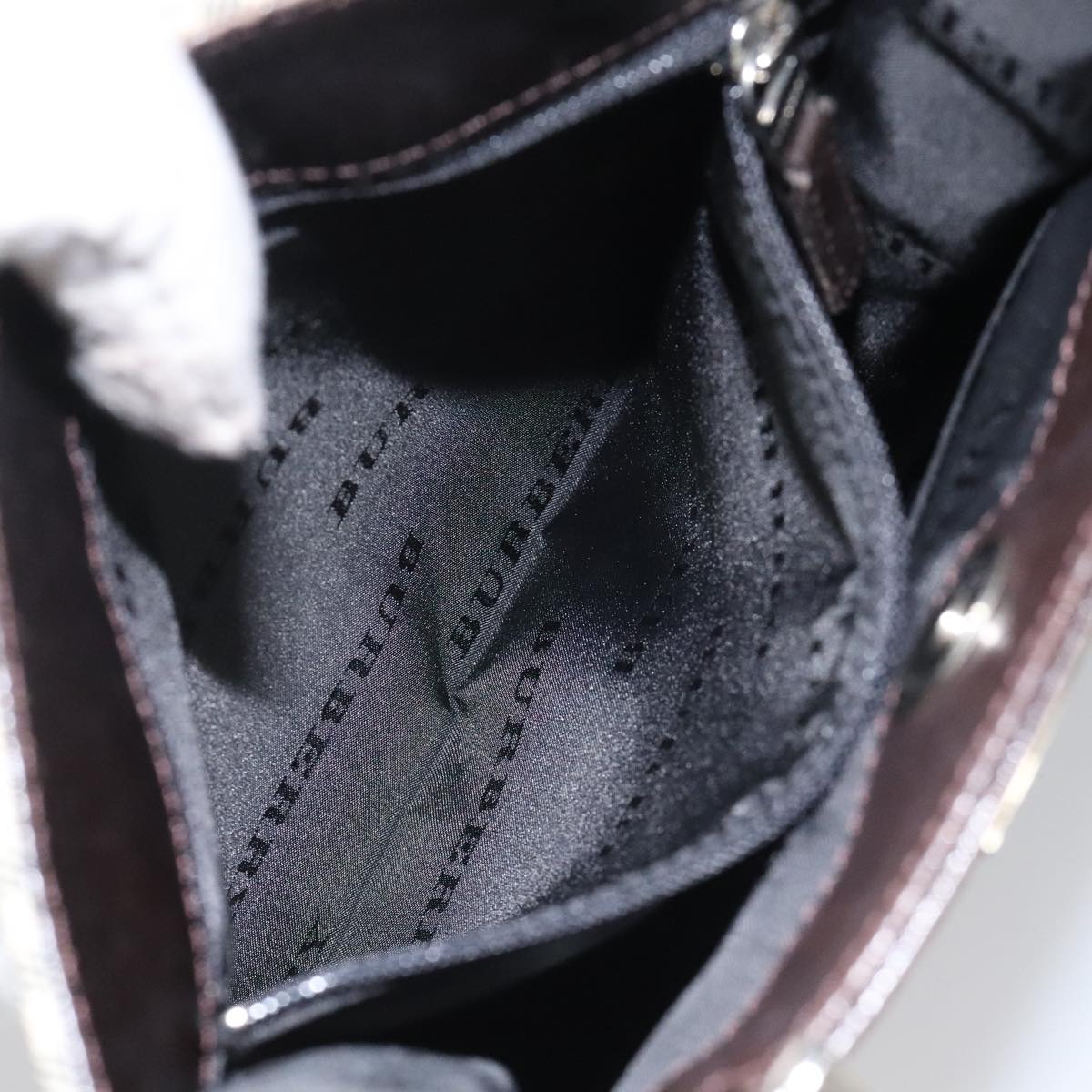 BURBERRY Nova Check Shoulder Bag Canvas Beige Auth 111876