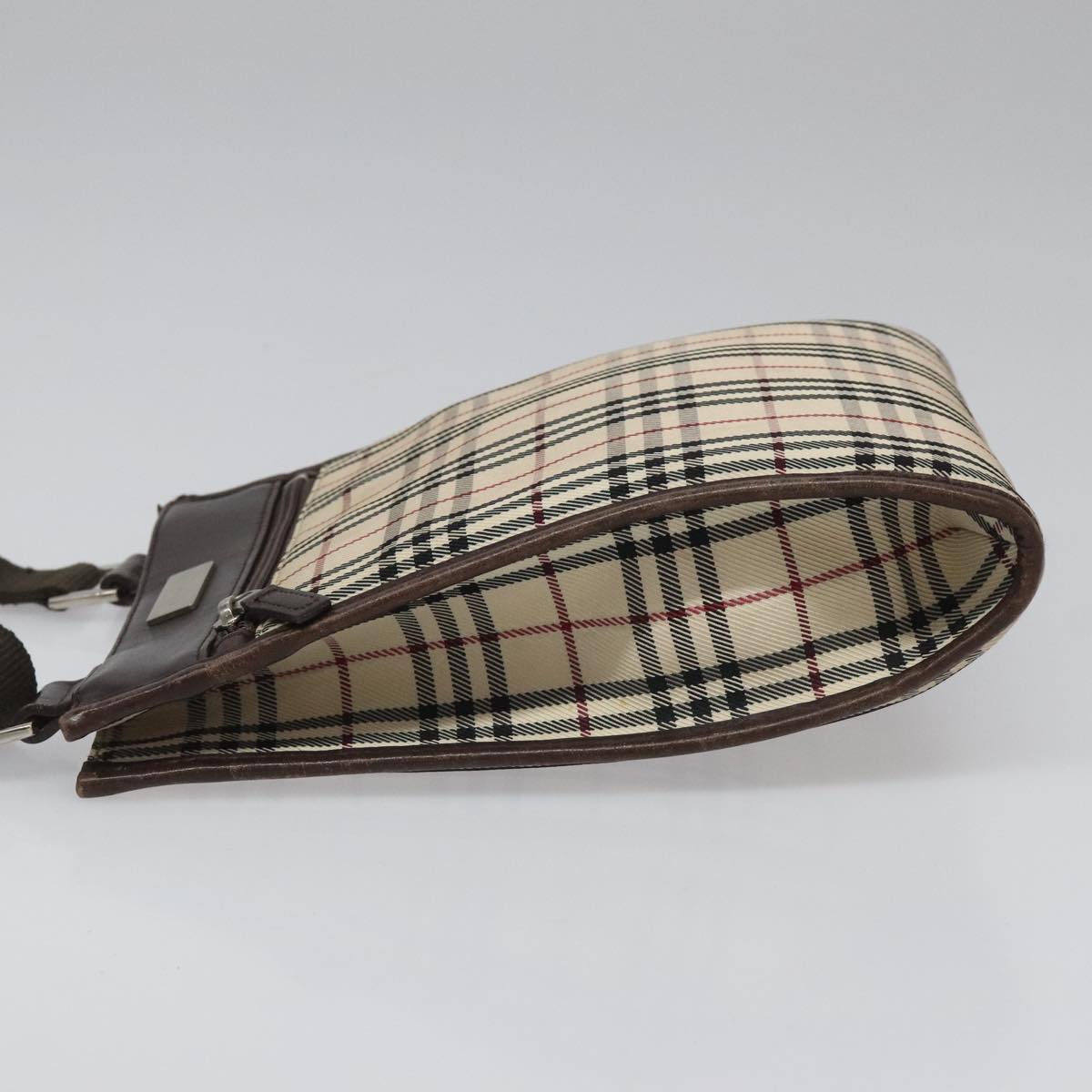 BURBERRY Nova Check Shoulder Bag Canvas Beige Auth 111876