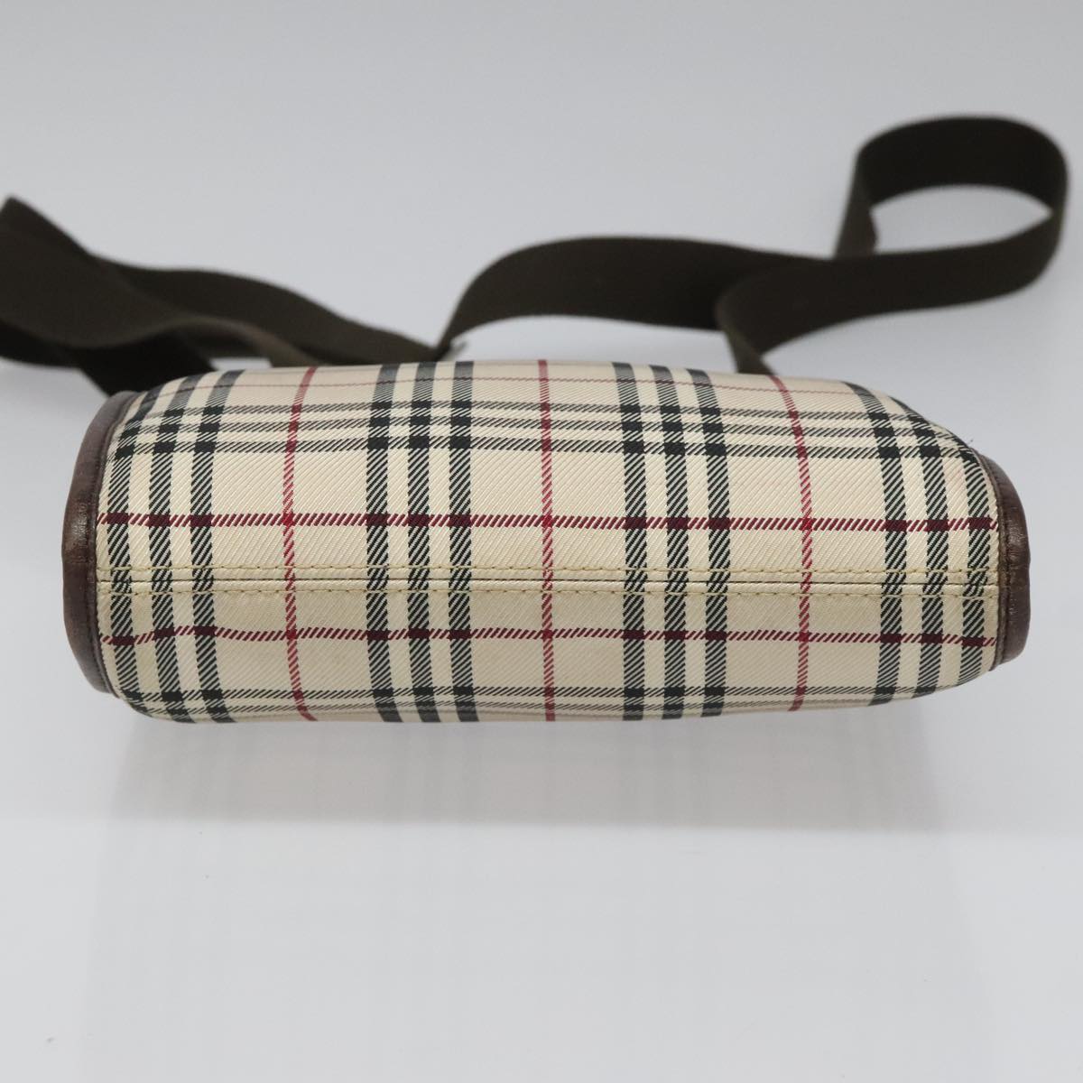 BURBERRY Nova Check Shoulder Bag Canvas Beige Auth 111876