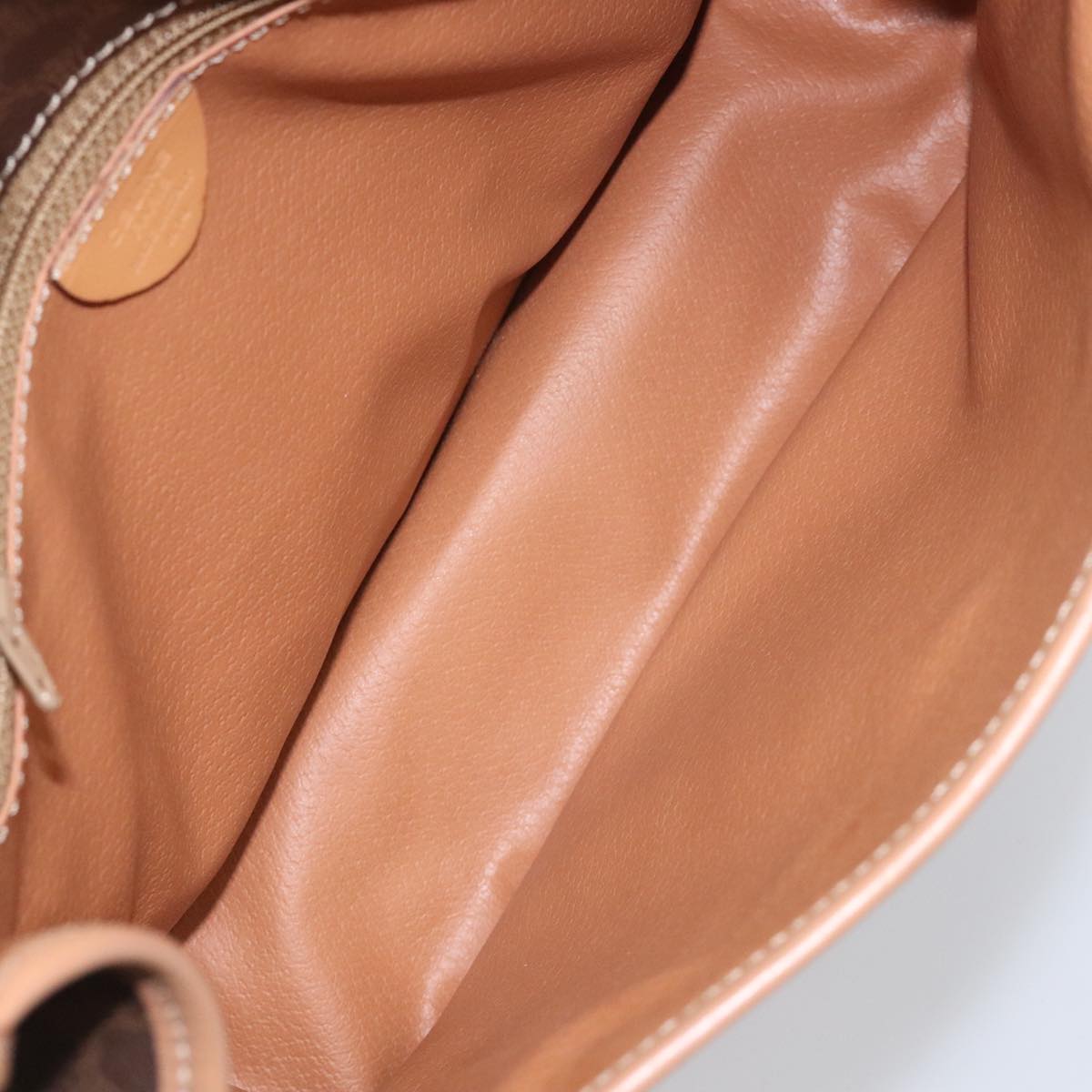 CELINE Macadam Canvas Shoulder Bag PVC Leather Brown Gold Auth 111880