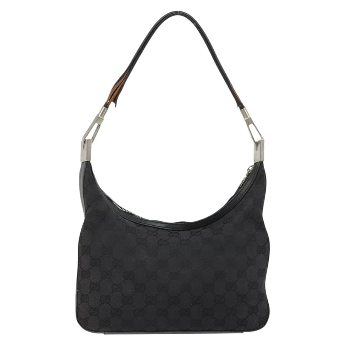 GUCCI GG Canvas Shoulder Bag Black 001 3812 Auth 111937