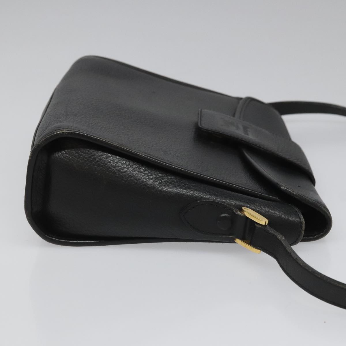 Burberrys Shoulder Bag Leather Black Auth 112035