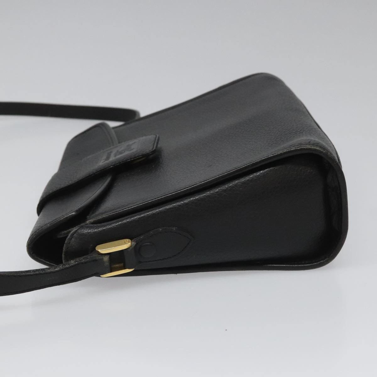 Burberrys Shoulder Bag Leather Black Auth 112035