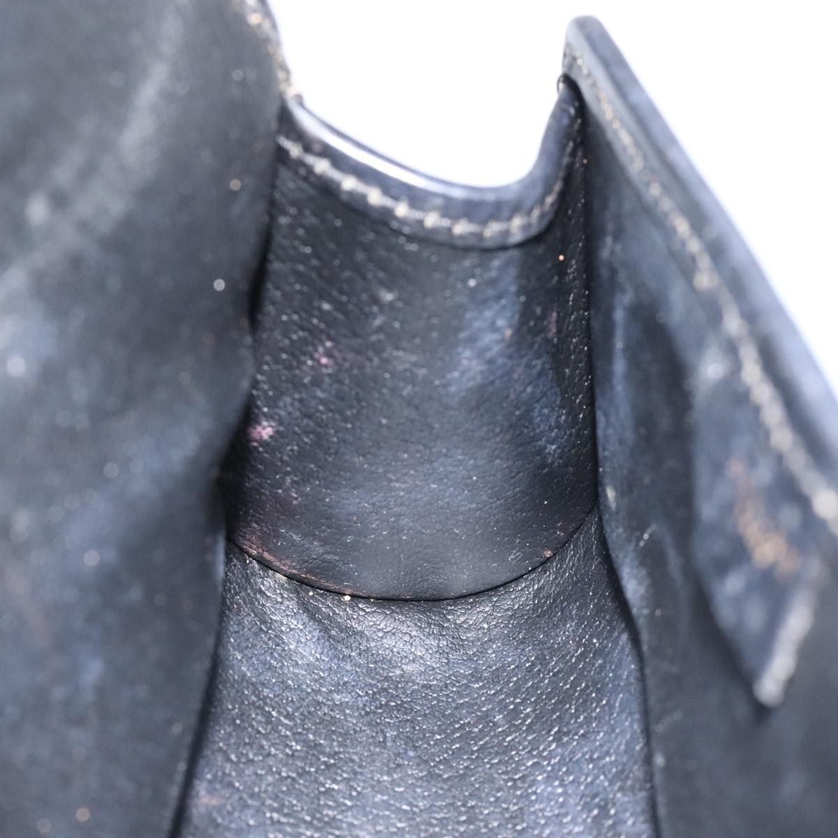 CELINE Macadam Canvas Pouch PVC Leather Black Auth 112106