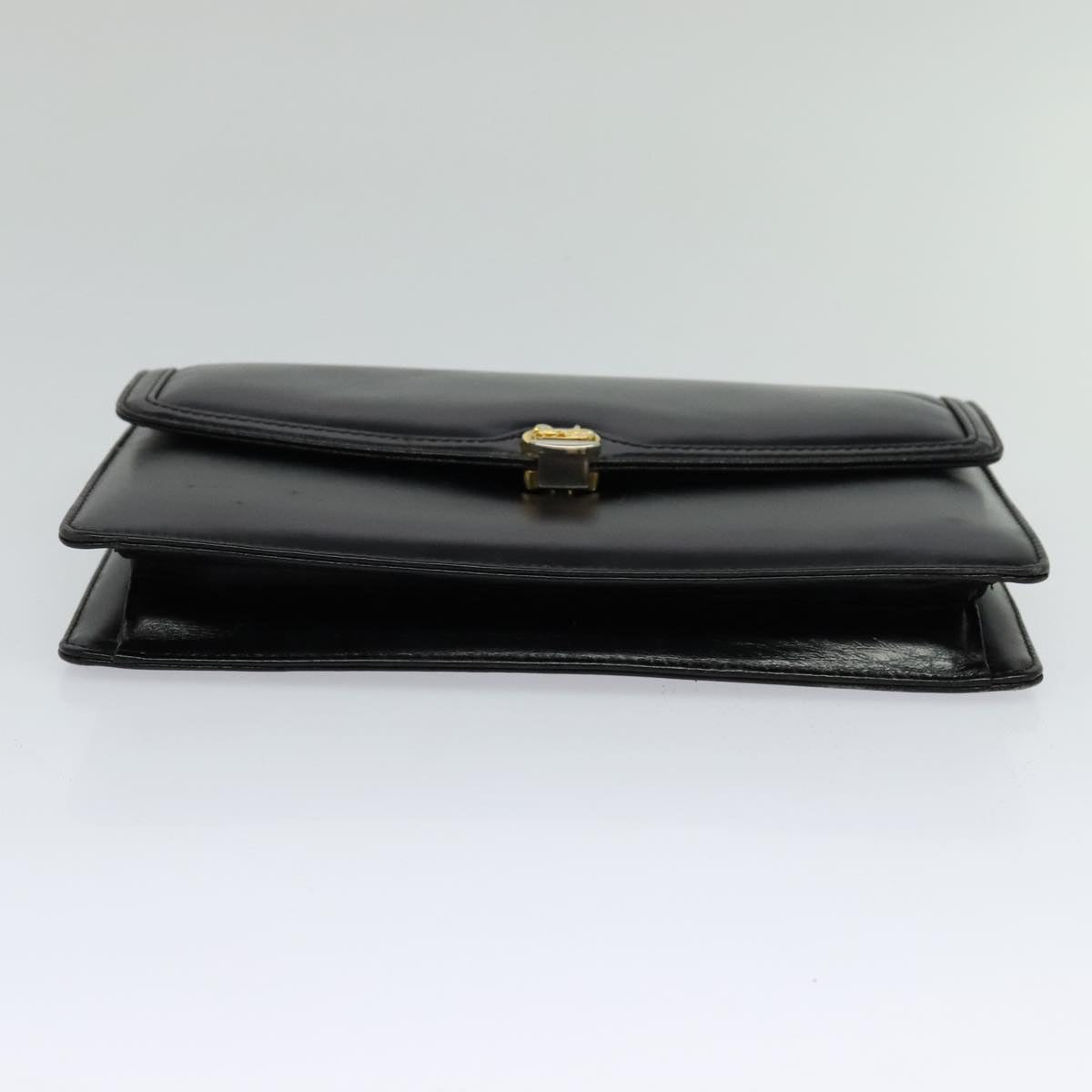 CELINE Shoulder Bag Leather Black Auth 112107