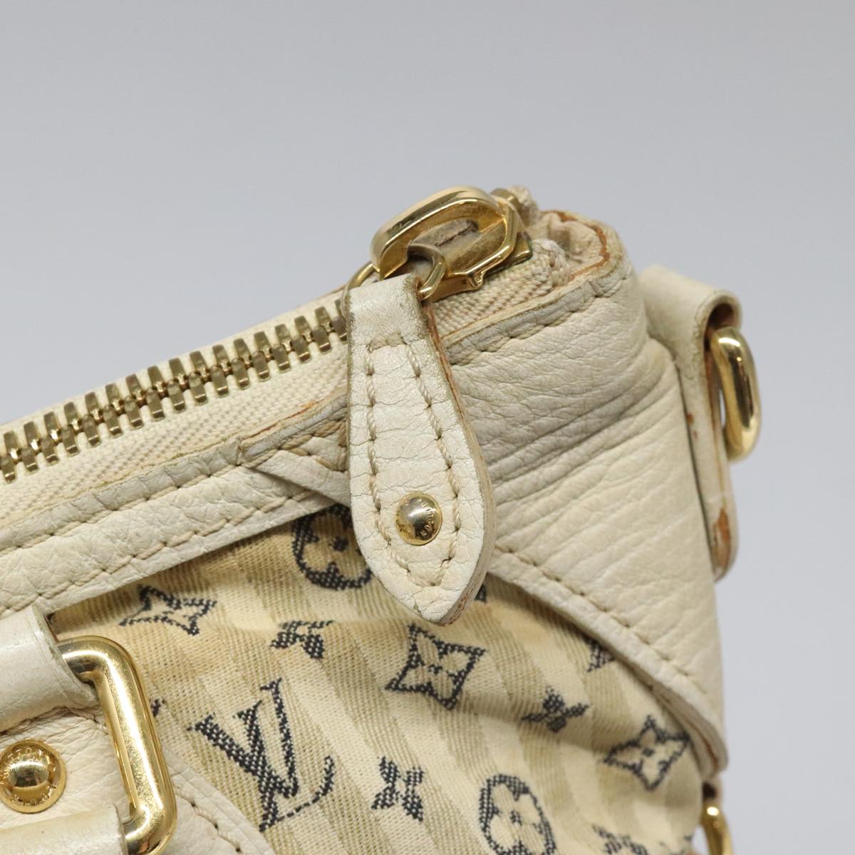 LOUIS VUITTON Monogram Mini Lin Croisette Marina PM Bag Beige M95494 Auth 112135