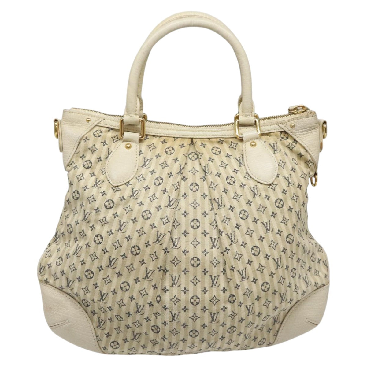 LOUIS VUITTON Monogram Mini Lin Croisette Marina PM Bag Beige M95494 Auth 112135