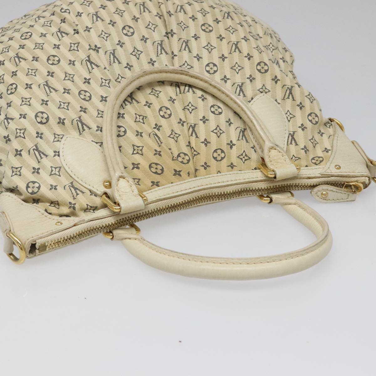 LOUIS VUITTON Monogram Mini Lin Croisette Marina PM Bag Beige M95494 Auth 112135