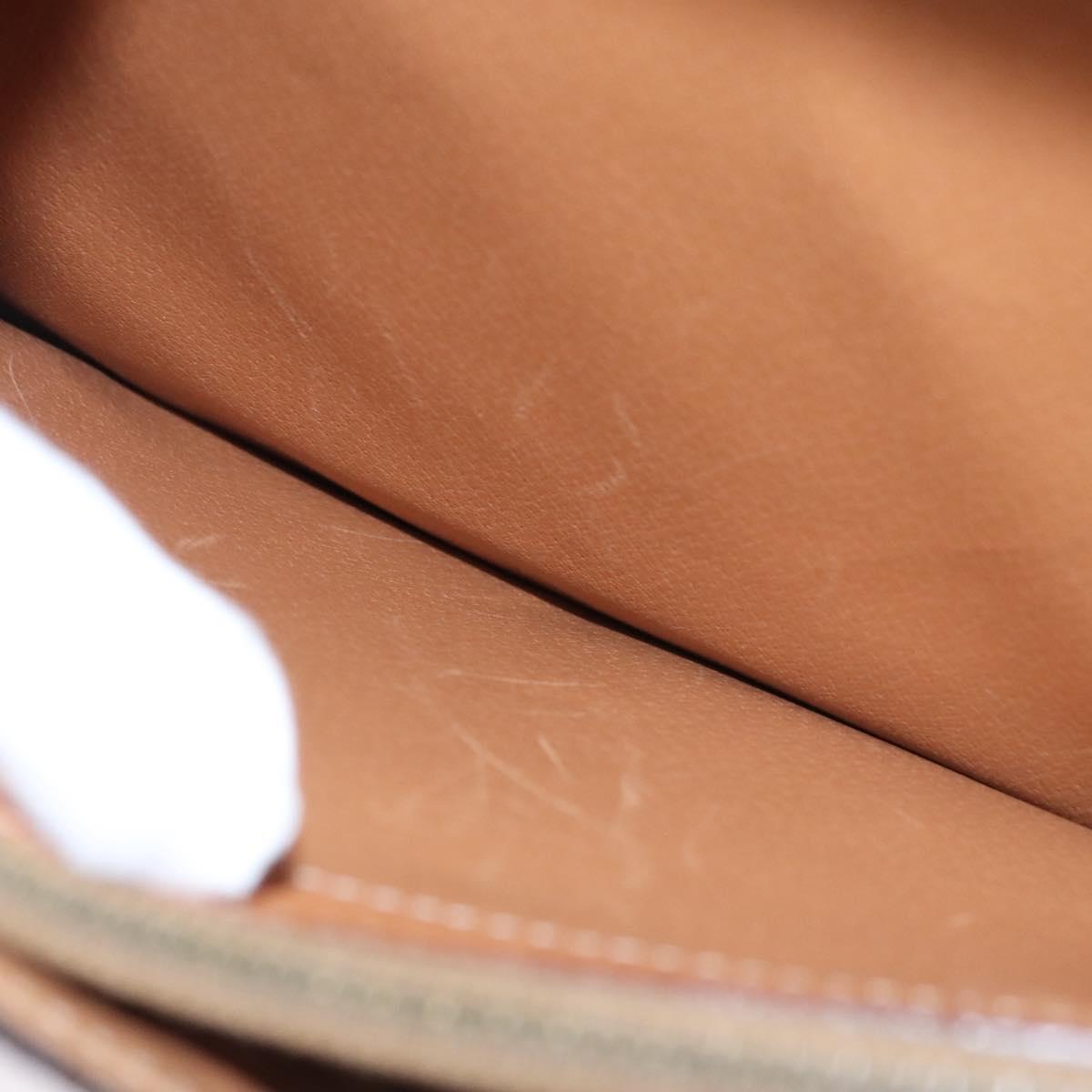 CELINE Macadam Canvas Business Bag PVC Leather Brown Gold Auth 112171