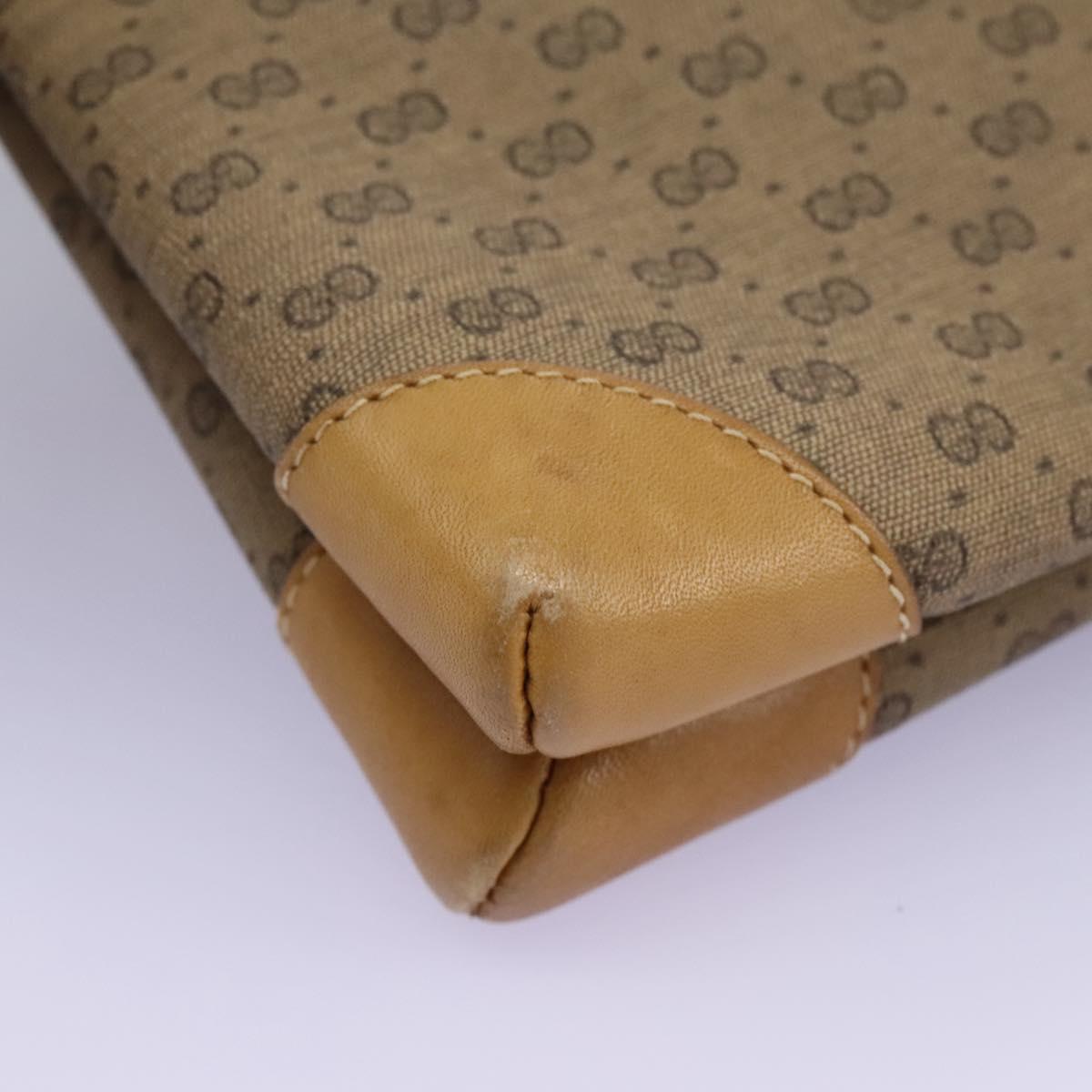 GUCCI Micro GG Supreme Shoulder Bag PVC Beige Brown gold 007 92 5548 Auth 112193
