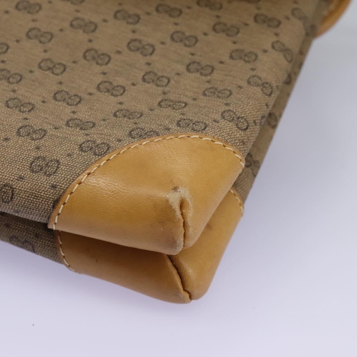 GUCCI Micro GG Supreme Shoulder Bag PVC Beige Brown gold 007 92 5548 Auth 112193