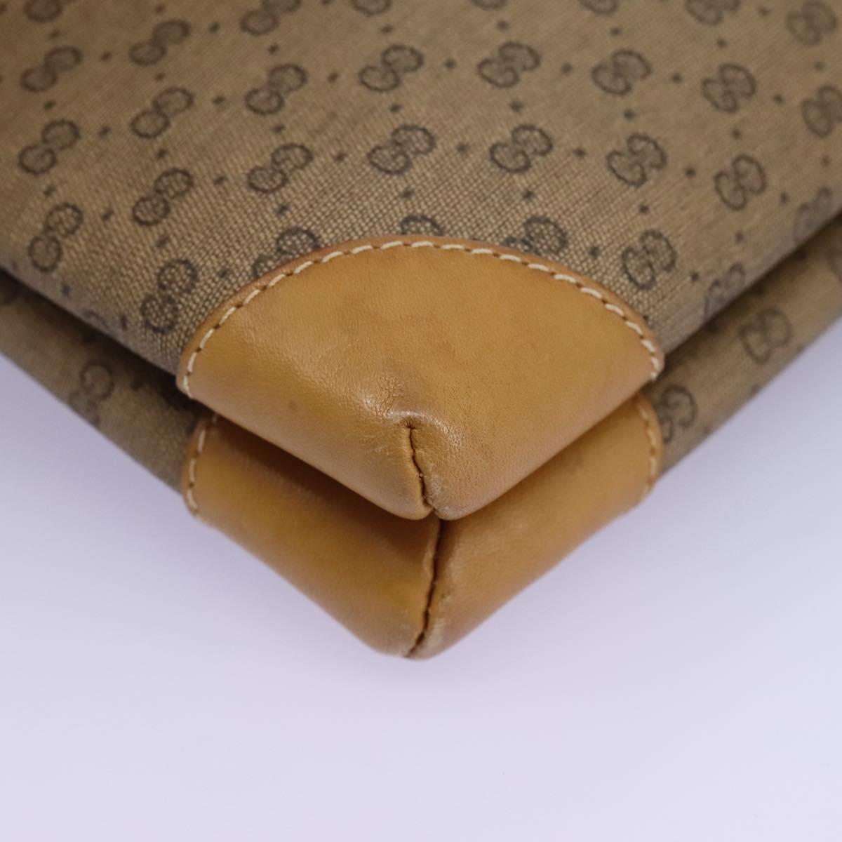 GUCCI Micro GG Supreme Shoulder Bag PVC Beige Brown gold 007 92 5548 Auth 112193