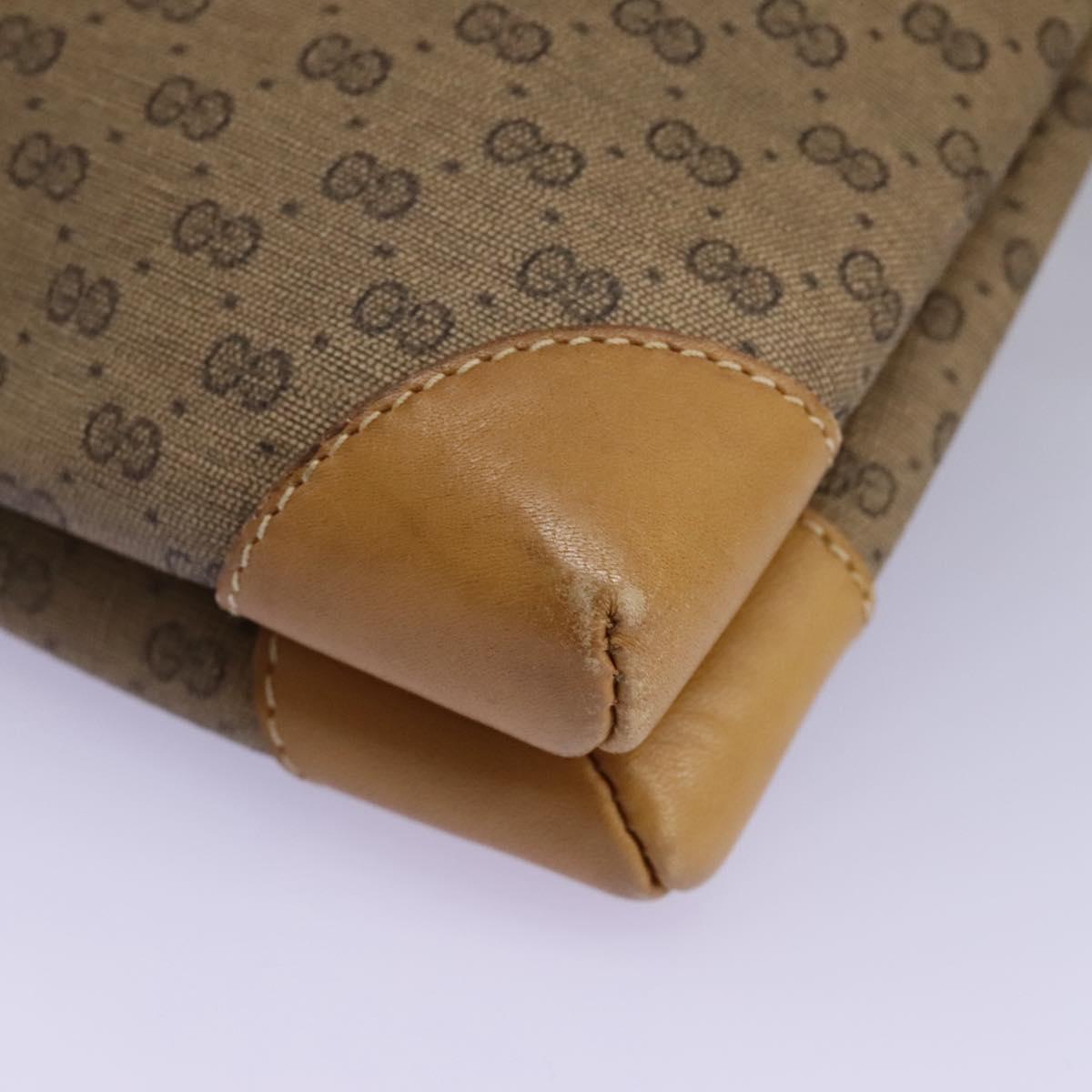 GUCCI Micro GG Supreme Shoulder Bag PVC Beige Brown gold 007 92 5548 Auth 112193
