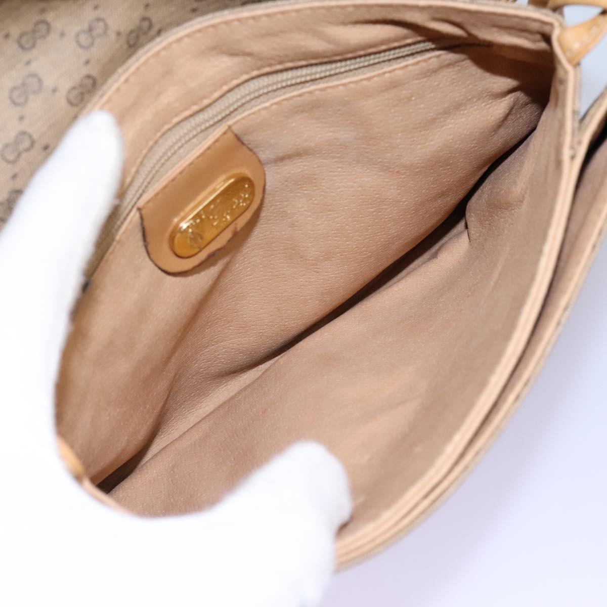 GUCCI Micro GG Supreme Shoulder Bag PVC Beige Brown gold 007 92 5548 Auth 112193