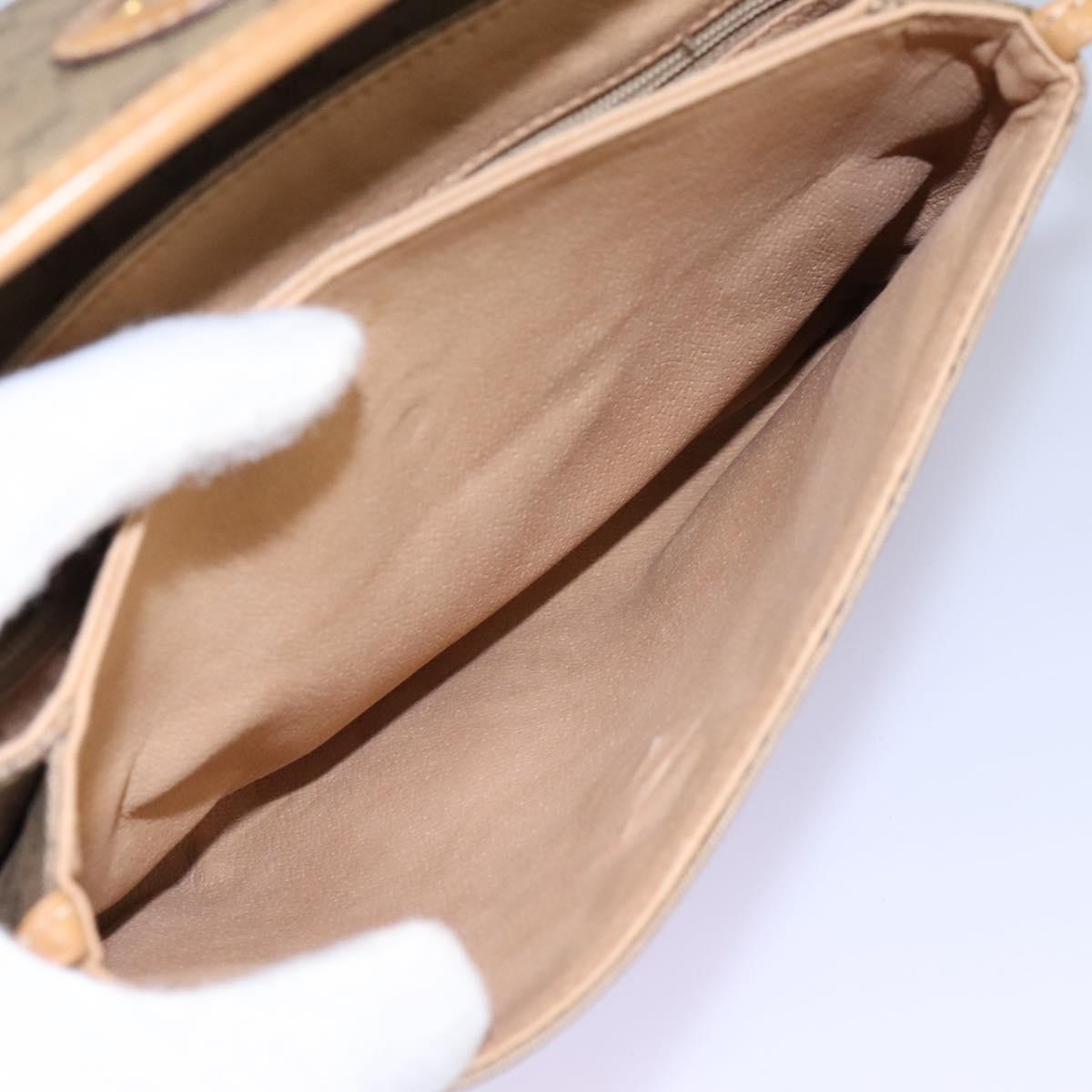 GUCCI Micro GG Supreme Shoulder Bag PVC Beige Brown gold 007 92 5548 Auth 112193