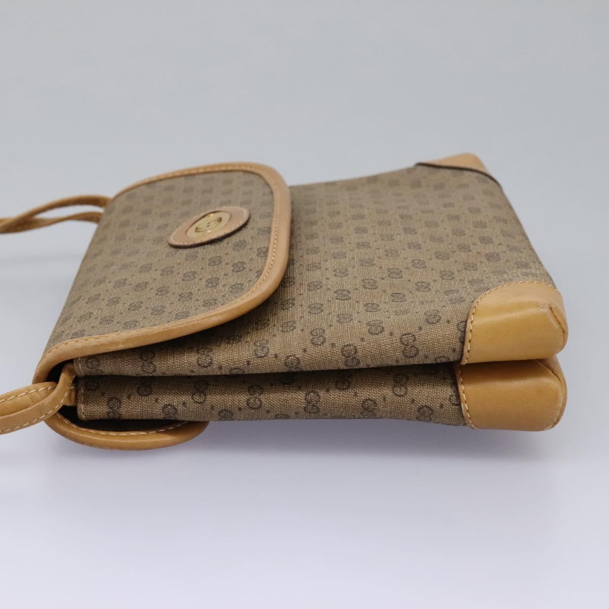 GUCCI Micro GG Supreme Shoulder Bag PVC Beige Brown gold 007 92 5548 Auth 112193