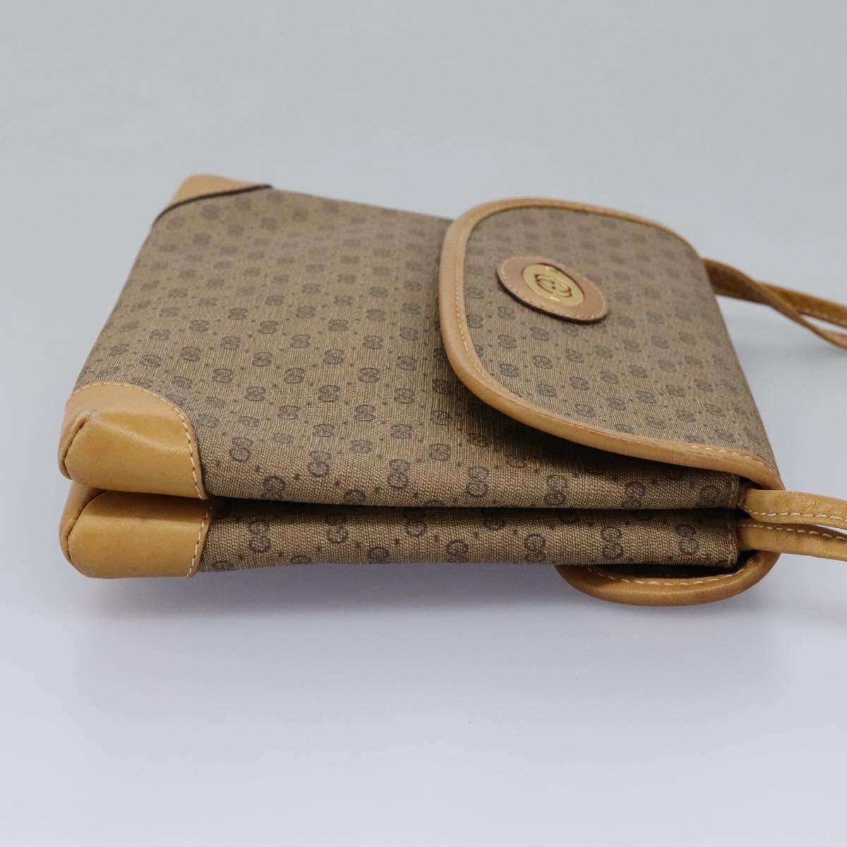 GUCCI Micro GG Supreme Shoulder Bag PVC Beige Brown gold 007 92 5548 Auth 112193