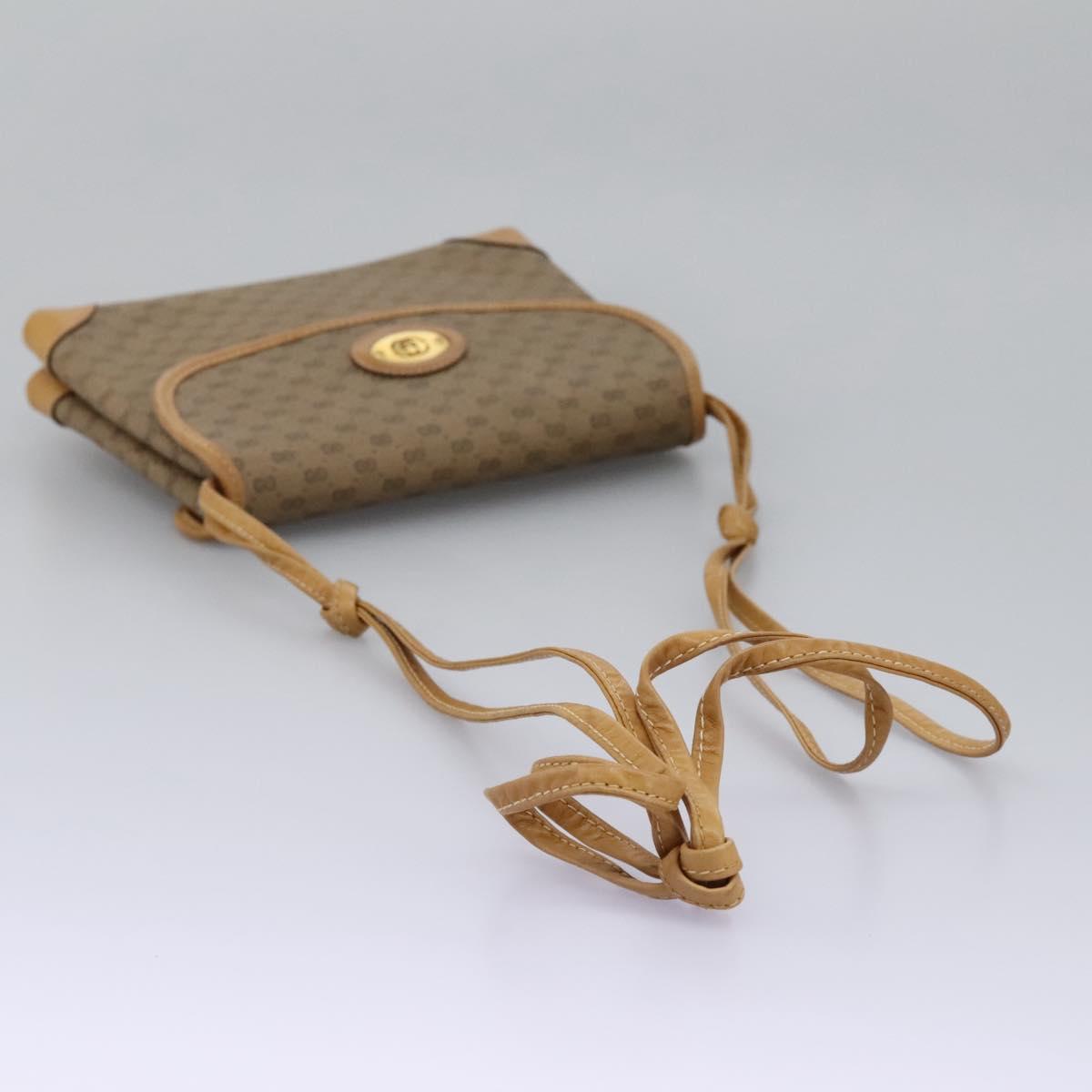 GUCCI Micro GG Supreme Shoulder Bag PVC Beige Brown gold 007 92 5548 Auth 112193