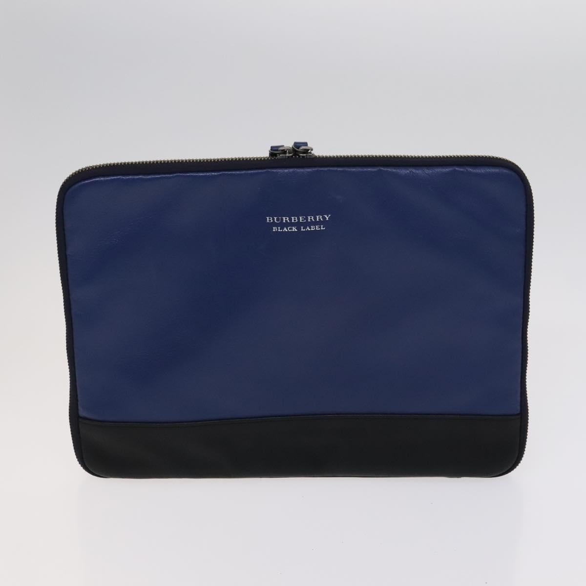 BURBERRY Shoulder Black Label Business Bag 2Set Blue Black Auth 112221