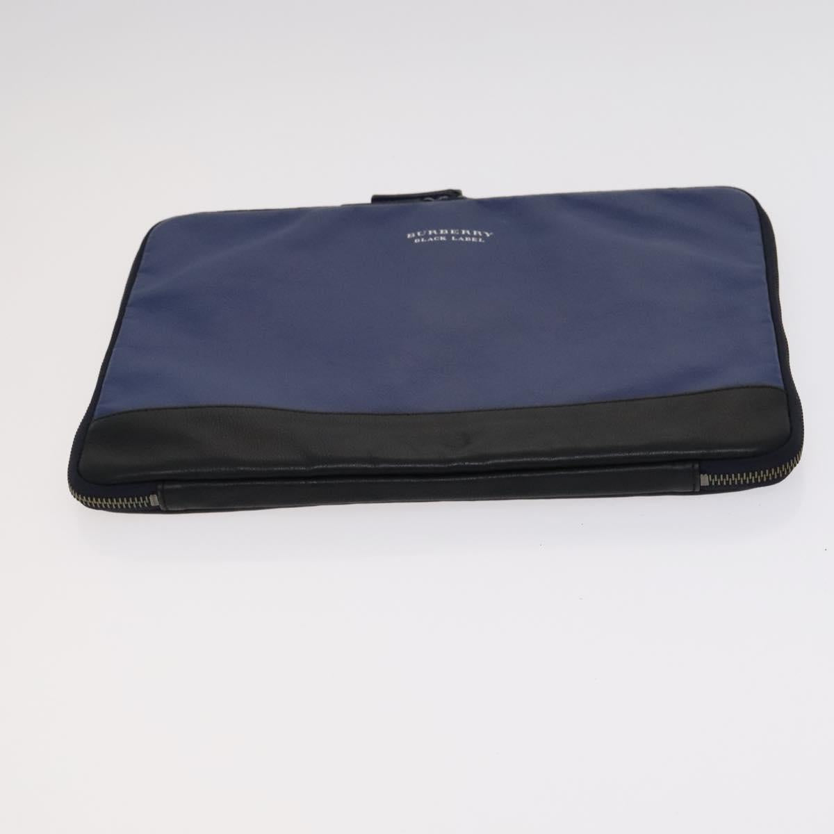 BURBERRY Shoulder Black Label Business Bag 2Set Blue Black Auth 112221