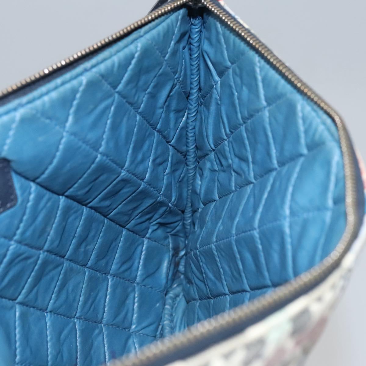 CHANEL Matelasse Clutch Bag Lamb Skin Multicolor CC Auth 112262