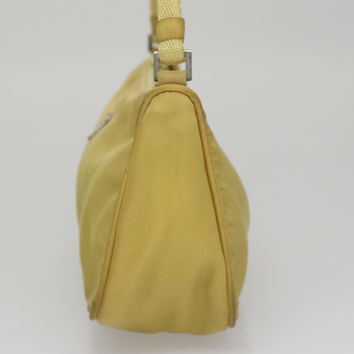 PRADA Accessory Pouch Nylon Yellow Silver Auth 112287