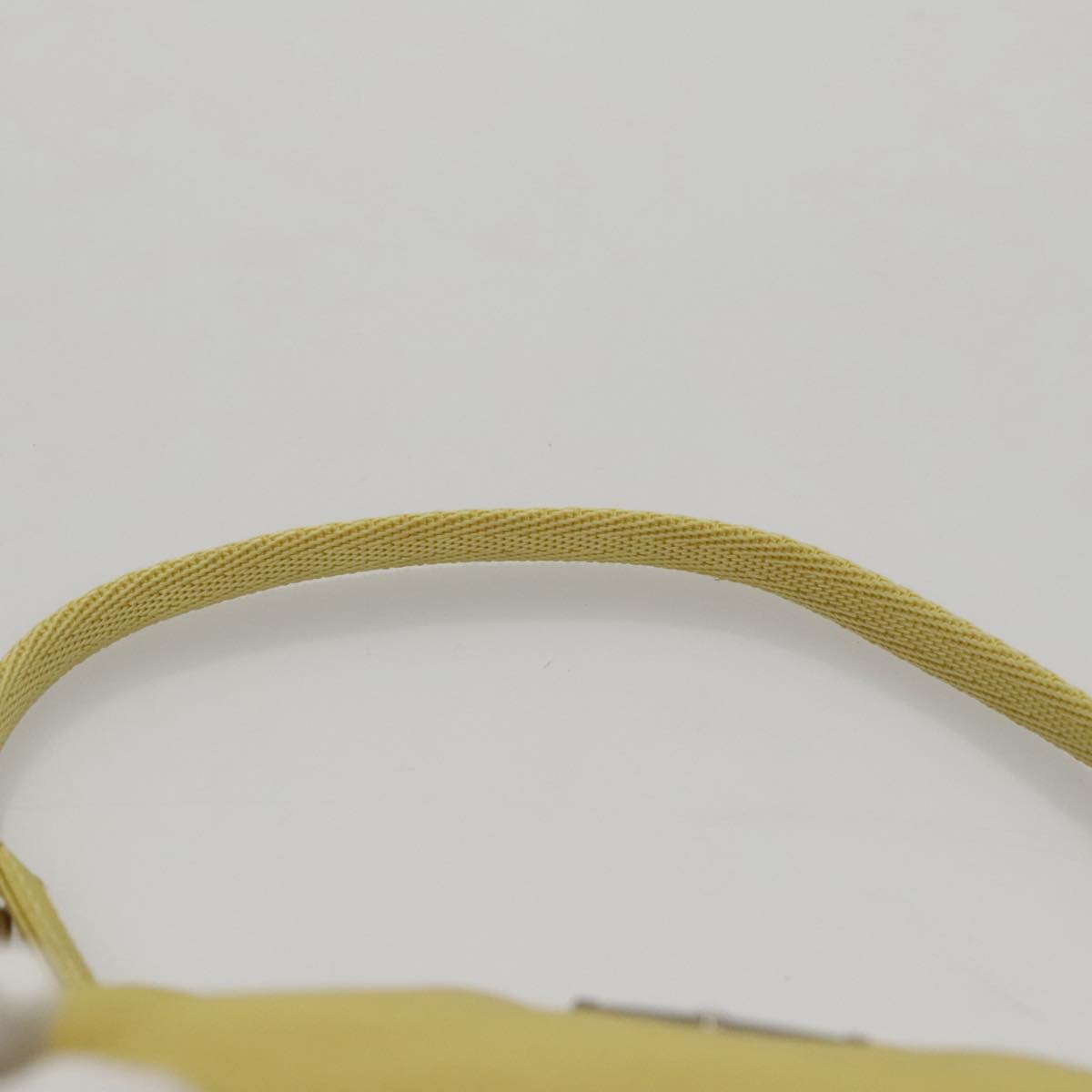 PRADA Accessory Pouch Nylon Yellow Silver Auth 112287