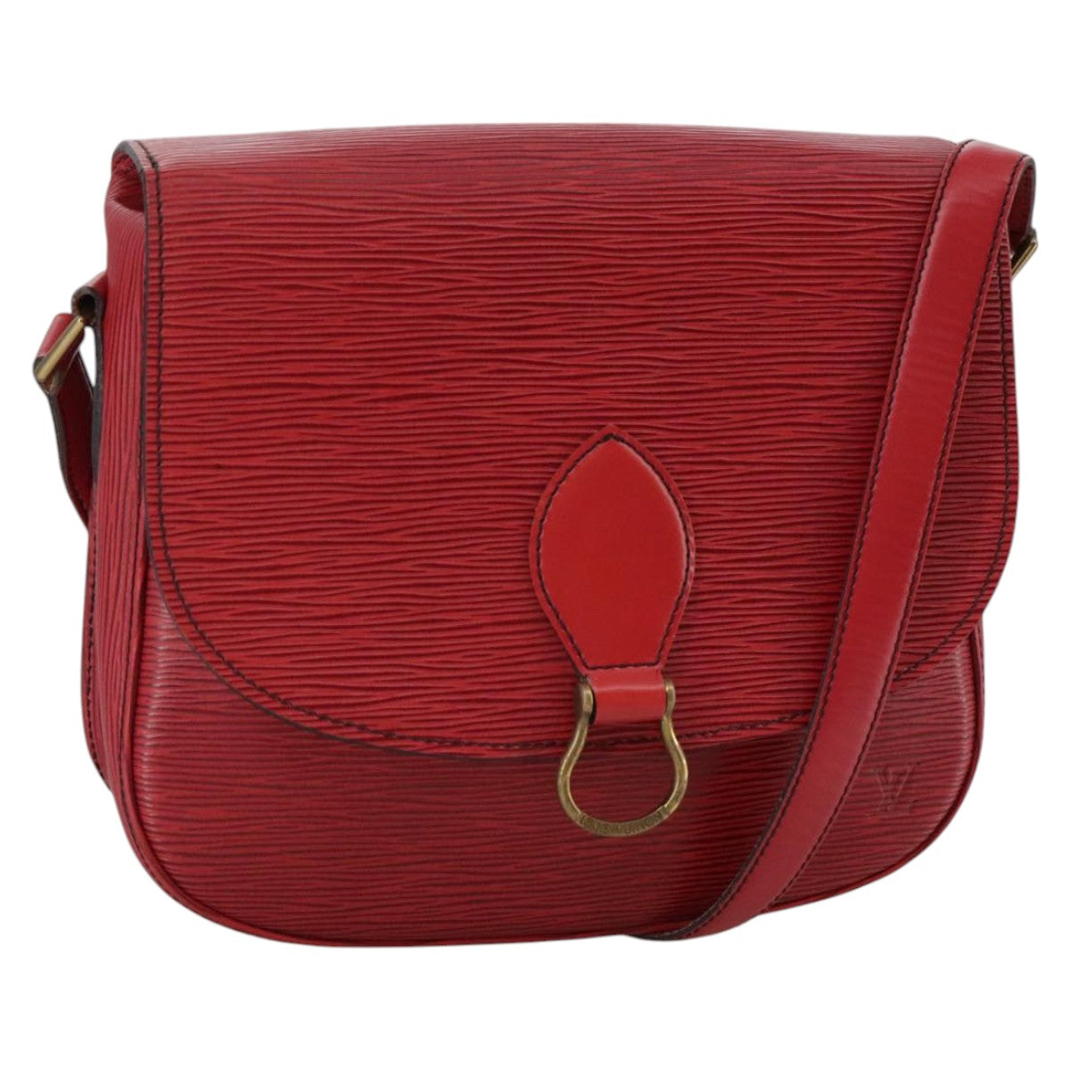 LOUIS VUITTON Epi Saint Cloud GM Shoulder Bag Red M52197 LV Auth 112325