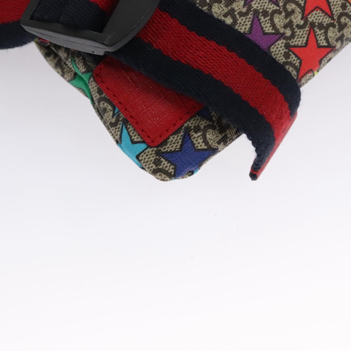 GUCCI GG Supreme Sherry Line Backpack PVC Beige Rainbow 550775 Auth 112335V