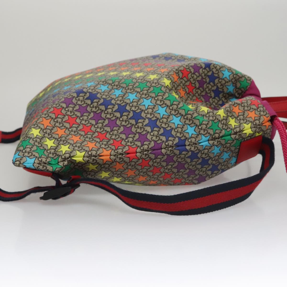GUCCI GG Supreme Sherry Line Backpack PVC Beige Rainbow 550775 Auth 112335V