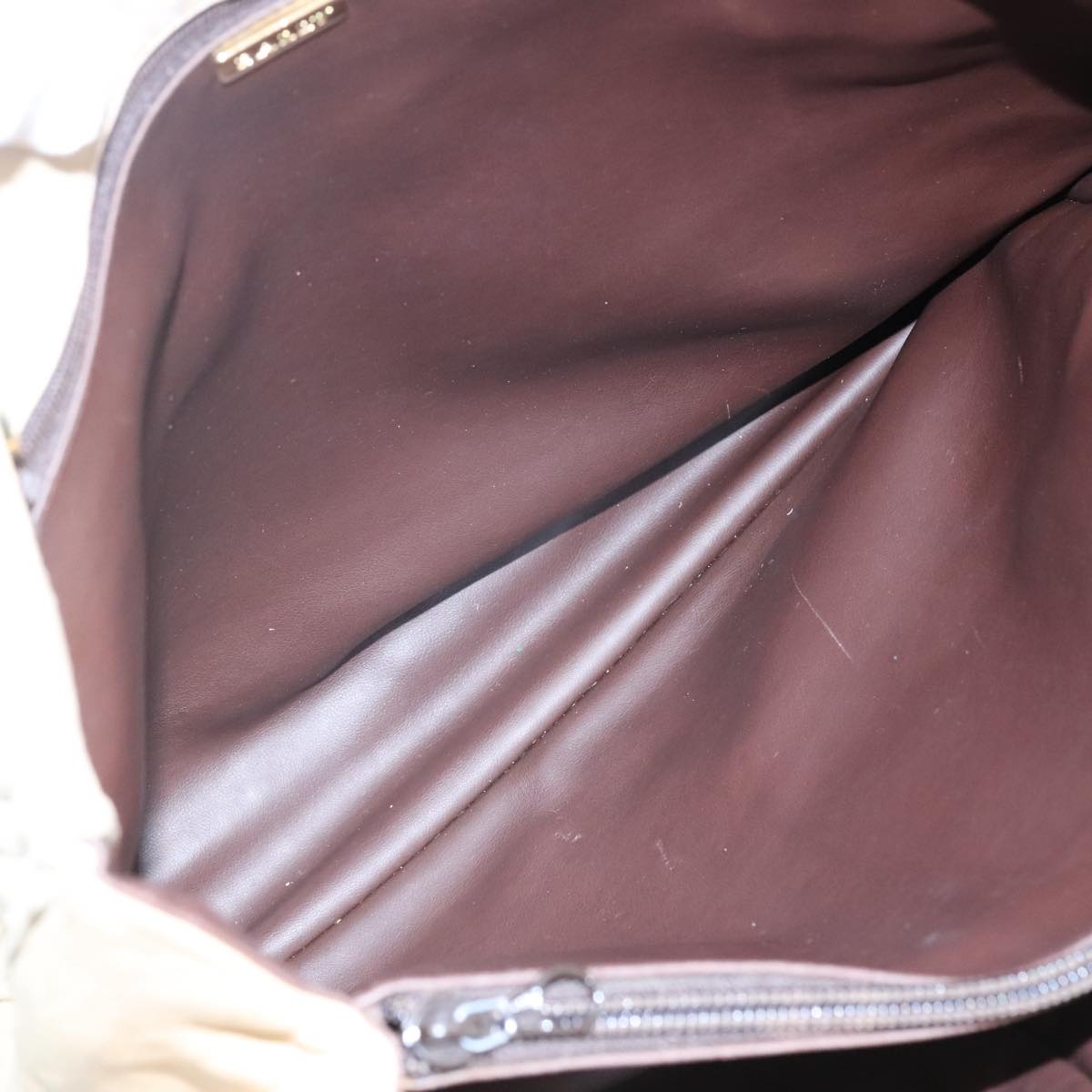 BALLY Quilted Chain Tote Bag Leather Beige Gold Auth 112375