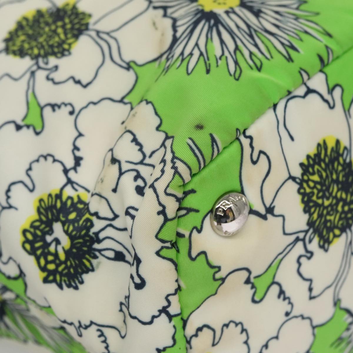 PRADA Hand Bag Nylon 2way Green Auth 112380