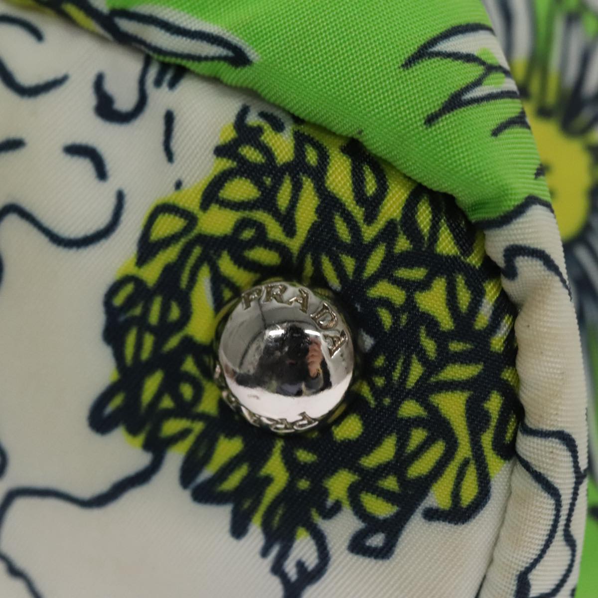 PRADA Hand Bag Nylon 2way Green Auth 112380