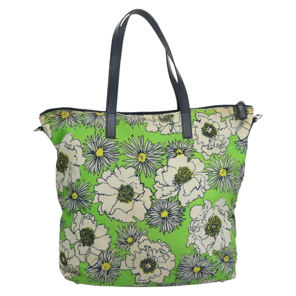 PRADA Hand Bag Nylon 2way Green Auth 112380