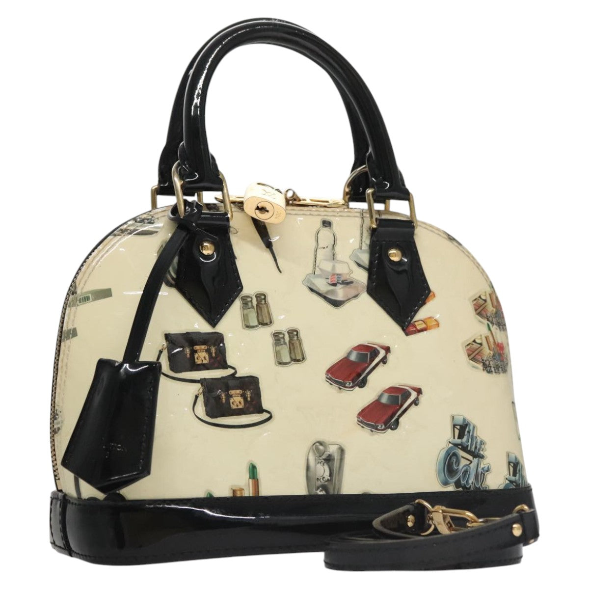 LOUIS VUITTON Vernis Nicolas Ghesquière Alma BB Hand Bag 2way M50419 Auth 112405