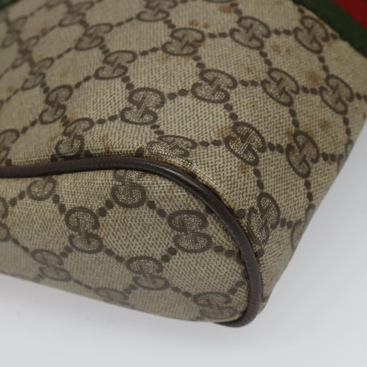 GUCCI GG Supreme Web Sherry Line Clutch Bag PVC Beige 89 01 012 Auth 112453