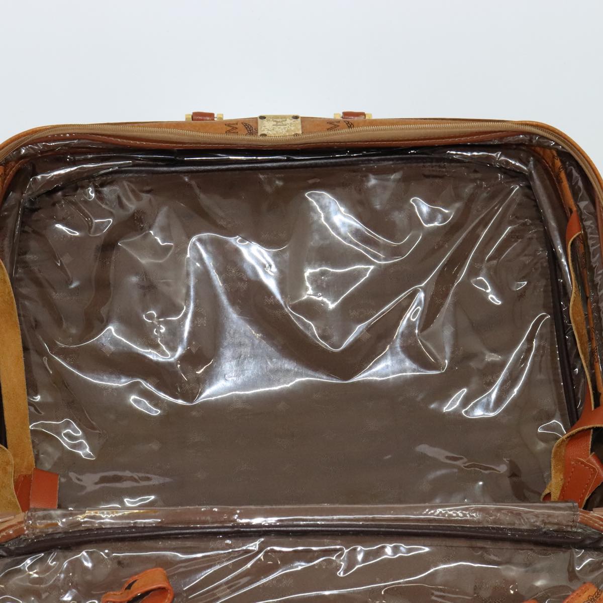 MCM Vicetos Logogram Backpack PVC Leather Brown Gold gold Auth 112468