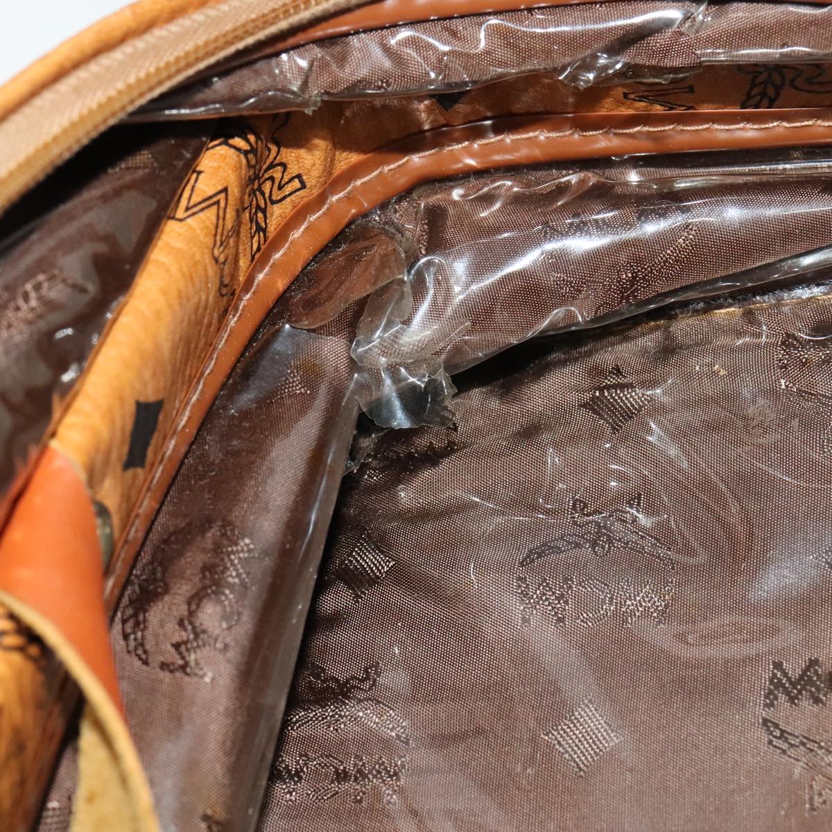 MCM Vicetos Logogram Backpack PVC Leather Brown Gold gold Auth 112468